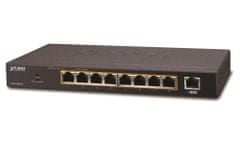 Planet PoE switch 1Gbps, 9xTP, 8xPoE 802.3at 30W/120W, fanless