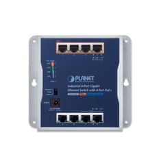 Planet Planét priemyselný plochý switch 8x 1Gb, 4x PoE 30/60W, 48-56V, IP30, -20/60st, fanless