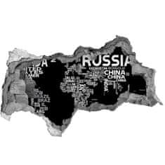 Wallmuralia.sk Samolepiaca diera na stenu Mapa sveta titulky 150x115 cm