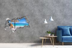 Wallmuralia.sk Diera 3D v stene na stenu Dovolenka pri mori 115x88 cm