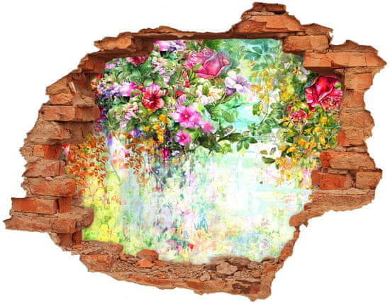 Wallmuralia.sk 15D diera na stenu Multi-farebné kvety