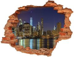 Wallmuralia.sk Diera 3D fototapeta nálepka Manhattan v noci 148x115 cm