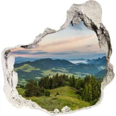 Wallmuralia.sk Díra 3D ve zdi nálepka Panorama pieniny 75x75 cm