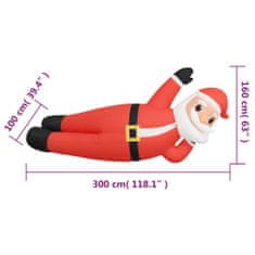 Vidaxl Vianočný nafukovací Santa Claus LED 160 cm