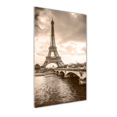 Wallmuralia.sk Vertikálny foto obraz sklenený Eiffelová veža Paríž 50x100 cm 2 prívesky