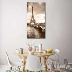 Wallmuralia.sk Vertikálny foto obraz sklenený Eiffelová veža Paríž 50x100 cm 2 prívesky