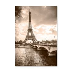 Wallmuralia.sk Vertikálny foto obraz sklenený Eiffelová veža Paríž 50x100 cm 2 prívesky