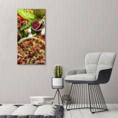 Wallmuralia.sk Vertikálny moderný foto-obraz akryl na stenu Pizza 50x125 cm 2 prívesky