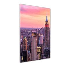 Wallmuralia.sk Vertikálny foto obraz akrylový New York západ slnka 50x100 cm 2 prívesky