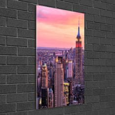 Wallmuralia.sk Vertikálny foto obraz akrylový New York západ slnka 50x100 cm 2 prívesky