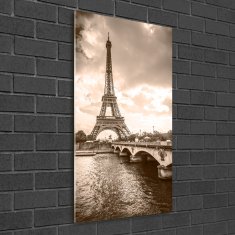 Wallmuralia.sk Vertikálny foto obraz akrylový Eiffelová veža Paríž 50x100 cm 2 prívesky