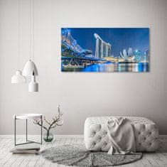 Wallmuralia.sk Foto obraz akrylový Singapur noc 100x50 cm 2 prívesky