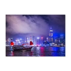 Wallmuralia.sk Foto obraz akryl do obývačky Nočné Hongkong 100x70 cm 2 prívesky