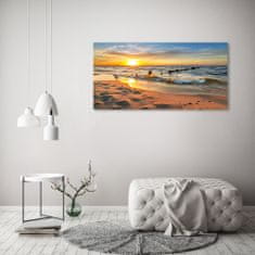 Wallmuralia.sk Foto obraz akryl do obývačky Západ slnka pláž 120x60 cm 2 prívesky