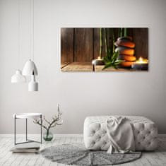 Wallmuralia.sk Foto obraz akryl do obývačky Kamene zen bambus 120x60 cm 2 prívesky