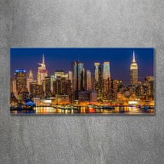 Wallmuralia.sk Foto obraz akryl do obývačky Manhattan noc 100x50 cm 2 prívesky