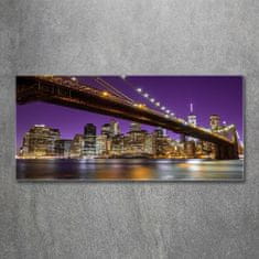 Wallmuralia.sk Foto obraz akryl do obývačky Manhattan noc 100x50 cm 2 prívesky
