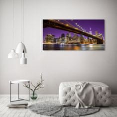 Wallmuralia.sk Foto obraz akryl do obývačky Manhattan noc 100x50 cm 2 prívesky