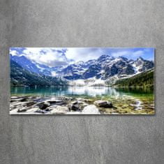 Wallmuralia.sk Foto obraz akryl do obývačky Morské oko Tatry 100x50 cm 2 prívesky