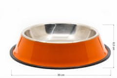 limaya nerezová miska pre psy a mačky s protišmykovou gumou oranžová 30 cm