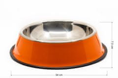 limaya nerezová miska pre psov a mačky s protišmykovou gumou oranžová 34 cm