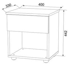 CASARREDO Nočný stolík PARADISO biela