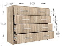 CASARREDO Komoda 4S MIMA 80 sonoma