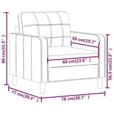 Vidaxl Jednomiestna pohovka krémová 60 cm látková