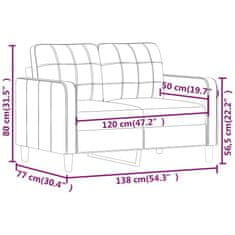 Vidaxl 3-miestna pohovka bledožltá 120 cm látka