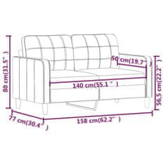 Vidaxl 2-miestna pohovka čierna 140 cm umelá koža