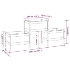 Petromila vidaXL Kvetináč 178,5x44x75 cm borovicový masív