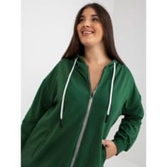 RELEVANCE Dámska mikina plus size s kapucňou bez zipsu JAYDA tmavo zelená RV-BL-8302.78_391586 Univerzálne