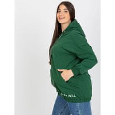 RELEVANCE Dámska mikina plus size s kapucňou bez zipsu JAYDA tmavo zelená RV-BL-8302.78_391586 Univerzálne