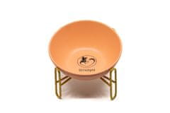 limaya keramická miska pre psy a mačky s kovovým podstavcom oranžová skosená 18 cm