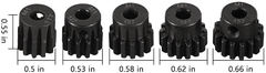 YUNIQUE GREEN-CLEAN 5 kusové reťazové kolesá 11T 12T 13T 14T 15T M1 5 mm hriadeľový prevodový modul pinion pre bezkartáčový motor 1:8 1/8 RC monštrum / buggy / nákladné auto