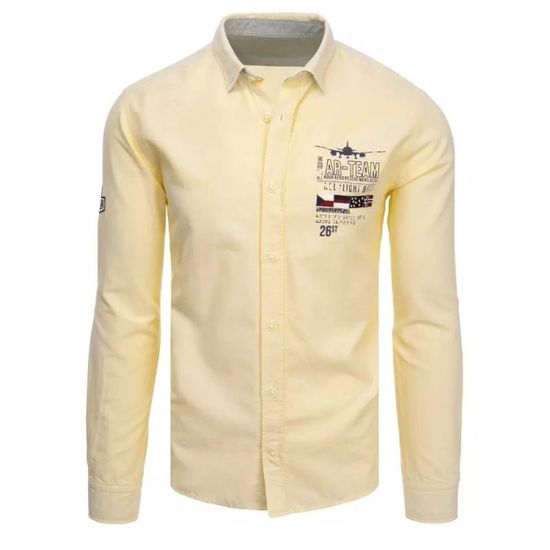 Dstreet Pánska košeľa TEAM žltá dx2293 M