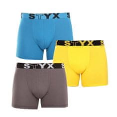 Styx 3PACK pánske boxerky long športová guma viacfarebné (U9696863) - veľkosť L
