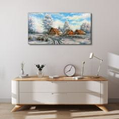 COLORAY.SK Obraz Canvas Zimné chata strom voľne žijúcich živočíchov 100x50 cm