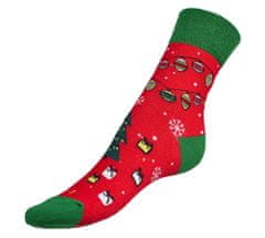 Ponožky Vianoce 2 - 39-42 - červená, zelená