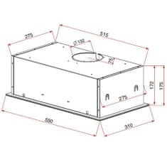 Teka Podskrinkový odsávač pár GFG2 GLASS BLACK (334 m3/h; 550 mm; farba čierna)