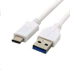 Kábel USB 3.0 AM na Type-C kábel (AM/CM), 1m, biely