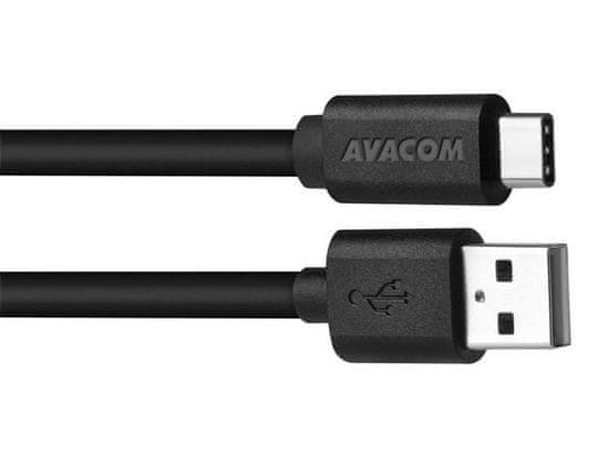 Avacom Dátový a nabíjací kábel USB - USB Type-C, 100cm, čierna