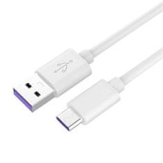 Kábel USB 3.1 C/M - USB 2.0 A/M, Super fast charging 5A, biely, 2m