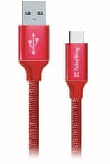 ColorWay Dátový Kábel Usb /USB-C/ 1m/ 2.1A/ Červený