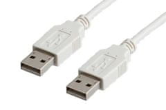 Kábel USB 2.0 AA 1,8m, prepojovací, biely / sivý