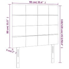 Vidaxl Čelá postele 2 ks bledosivé 90x5x78/88 cm zamat