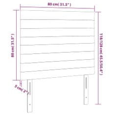 Vidaxl Čelá postele 2 ks bledosivé 80x5x78/88 cm zamat