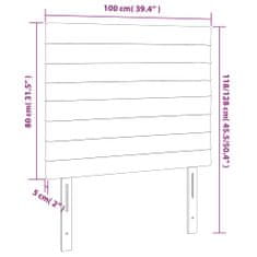 Vidaxl Čelá postele 2 ks bledosivé 100x5x78/88 cm látka