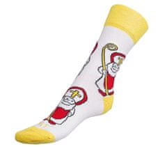 Ponožky Mikuláš - 39-42 - biela, žltá