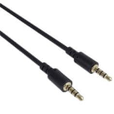 PremiumCord Kábel Jack 3.5mm 4 pinový M/M 1m pre Apple iPhone, iPad, iPod